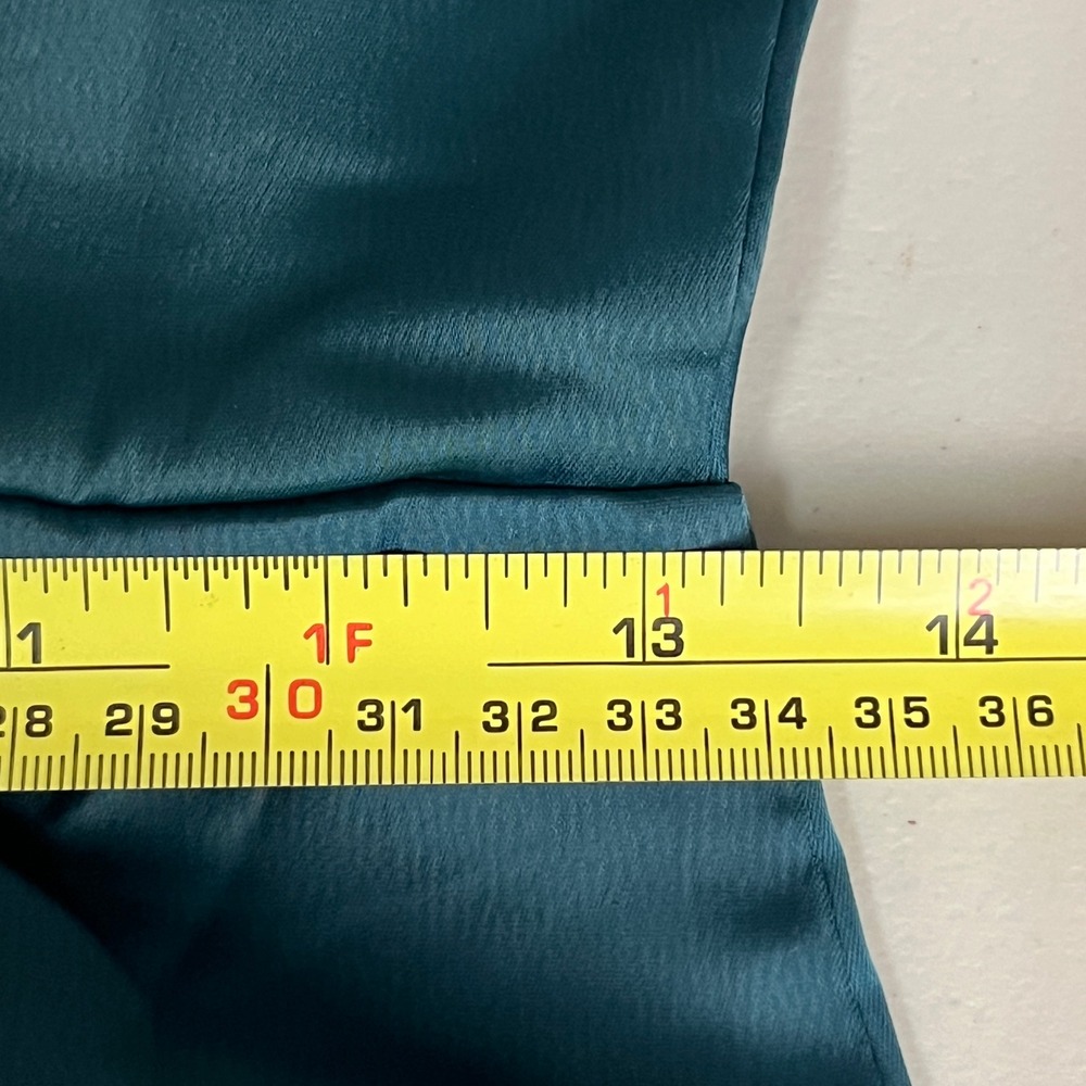 Lulus Women Quite Likely Teal Satin Wrap Dress XS Formal Cocktail Going Out HOCO - Picture 9 of 15